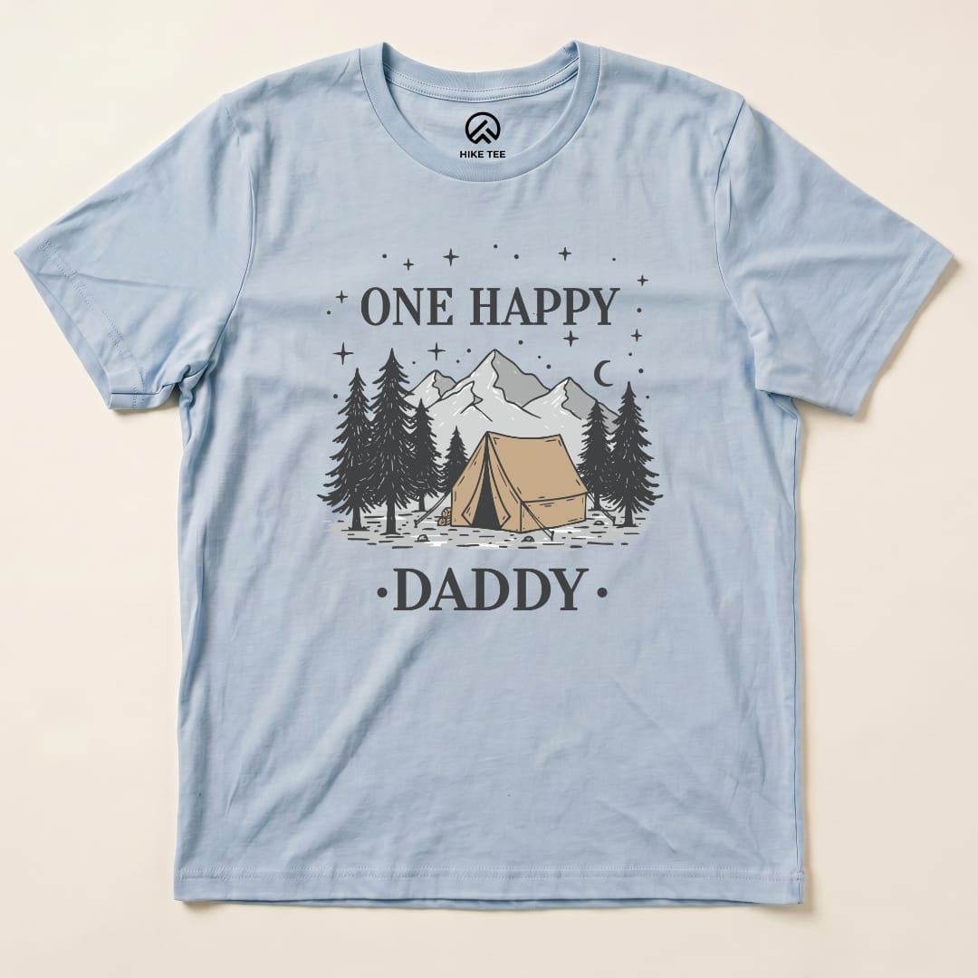 One Happy Daddy Shirt Hike Tee T-Shirt Baby Blue / S