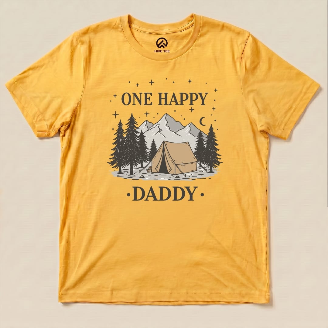 One Happy Daddy Shirt Hike Tee T-Shirt Gold / S