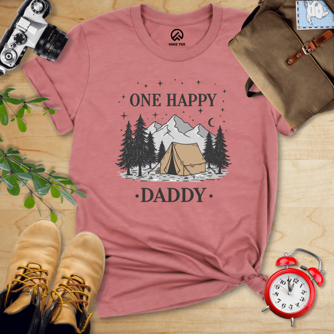 Hike Tee T-Shirt Heather Mauve / S One Happy Daddy Shirt