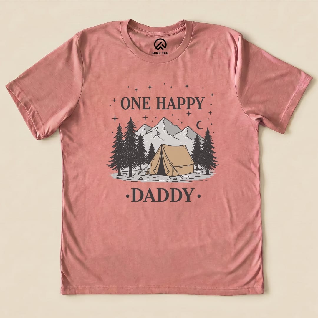 One Happy Daddy Shirt Hike Tee T-Shirt Heather Mauve / S