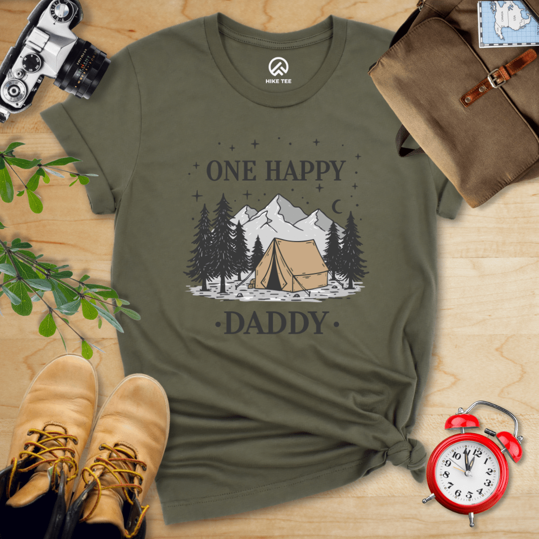 Hike Tee T-Shirt Military Green / S One Happy Daddy Shirt