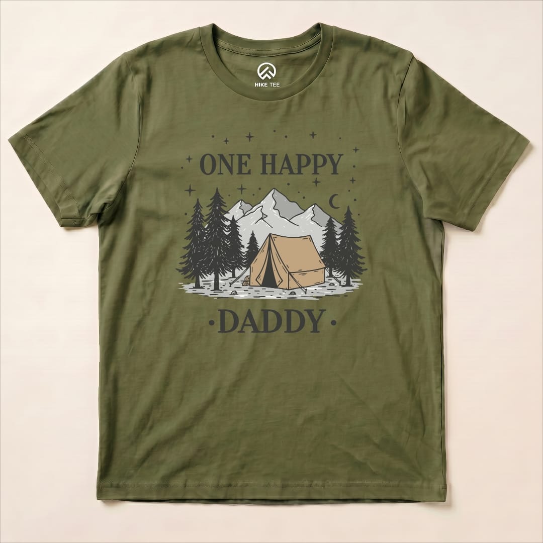 One Happy Daddy Shirt Hike Tee T-Shirt Military Green / S