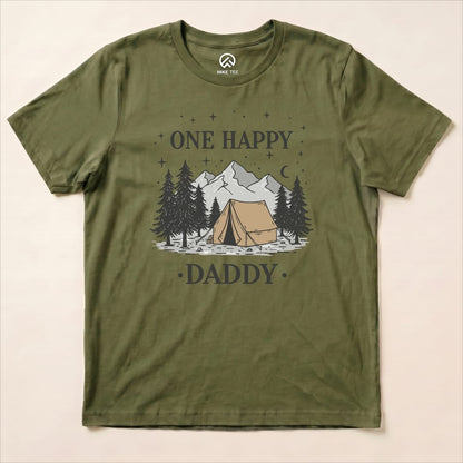 One Happy Daddy Shirt Hike Tee T-Shirt Military Green / S
