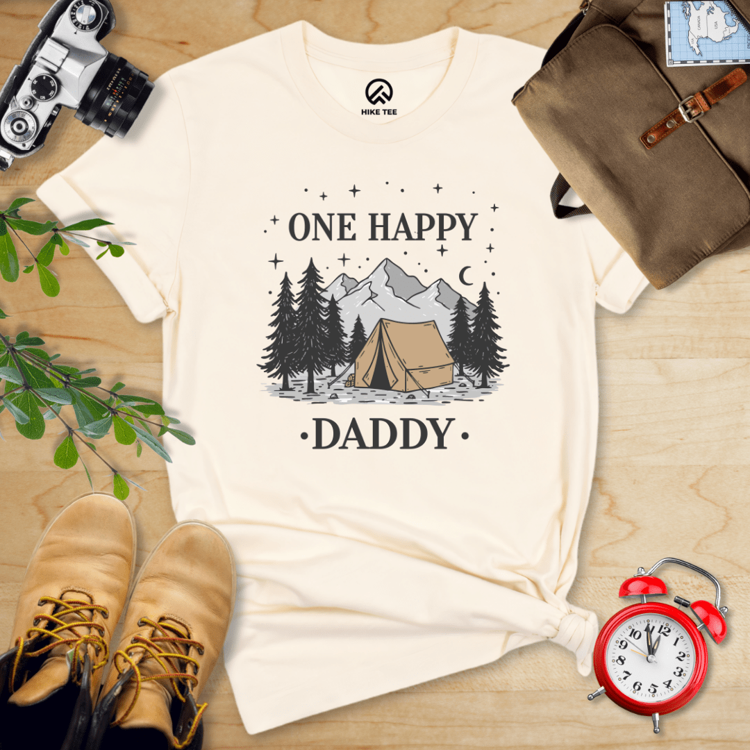 Hike Tee T-Shirt Natural / S One Happy Daddy Shirt
