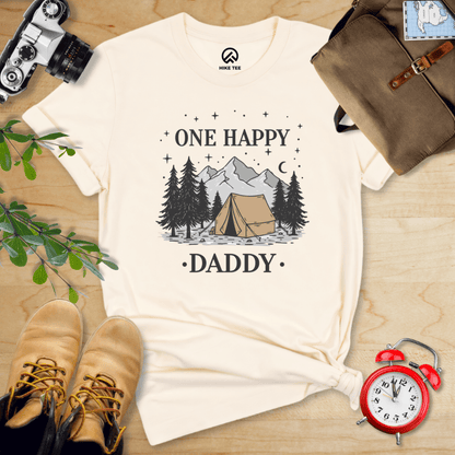 Hike Tee T-Shirt Natural / S One Happy Daddy Shirt