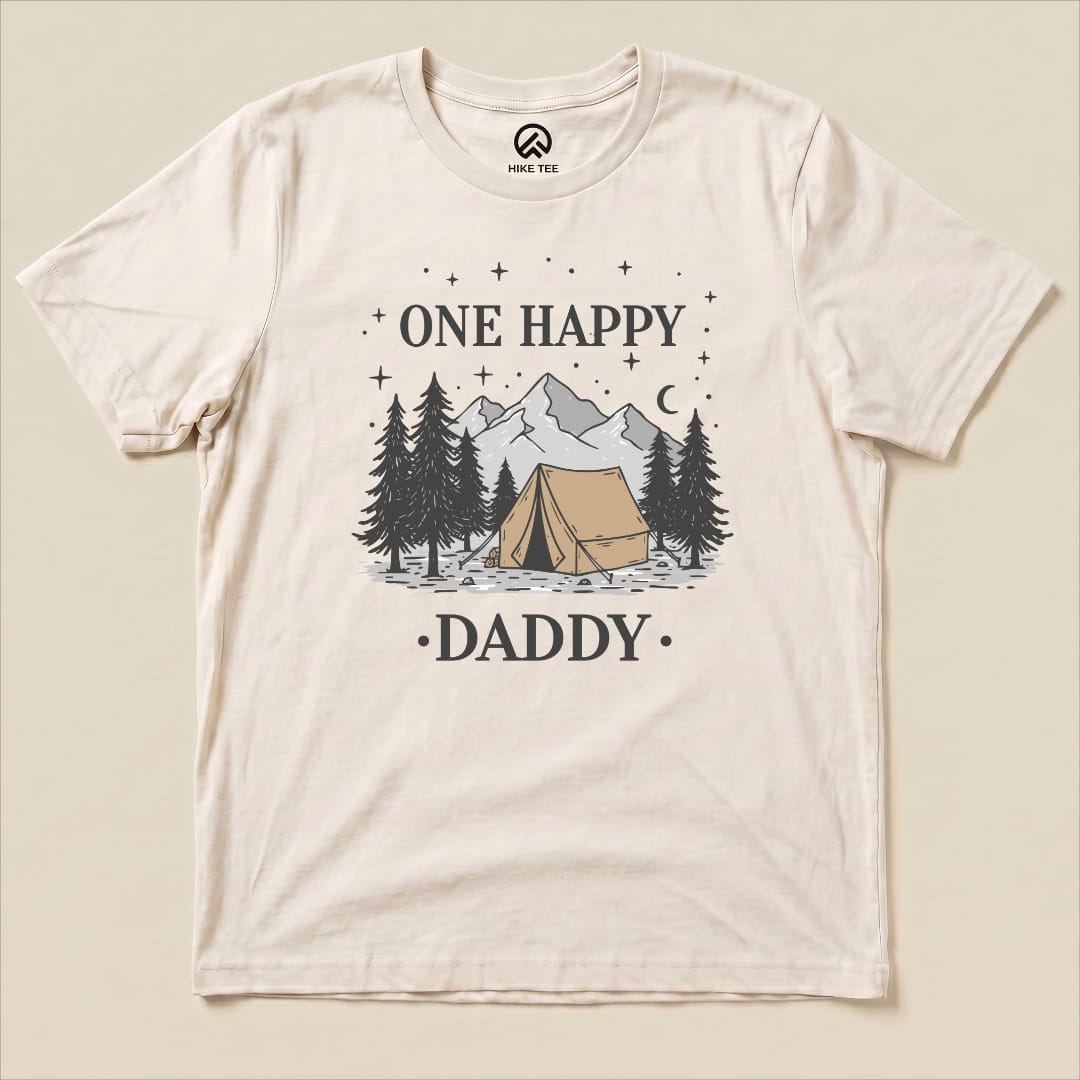 One Happy Daddy Shirt Hike Tee T-Shirt Natural / S