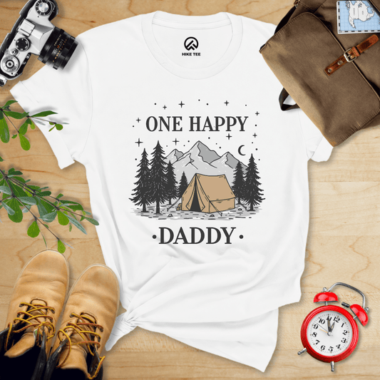 Hike Tee T-Shirt White / S One Happy Daddy Shirt