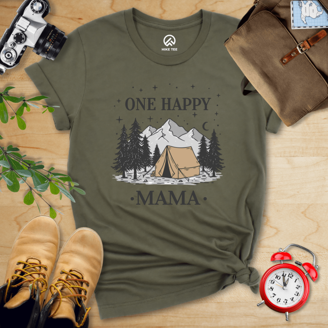 Hike Tee T-Shirt Military Green / S One Happy Mama Shirt