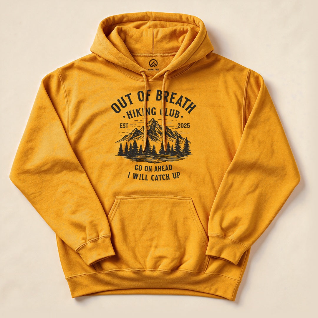 Out of Breath Mountains Hoodie - Gold