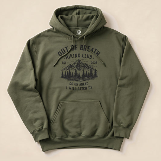 Out of Breath Mountains Hoodie - Military Green