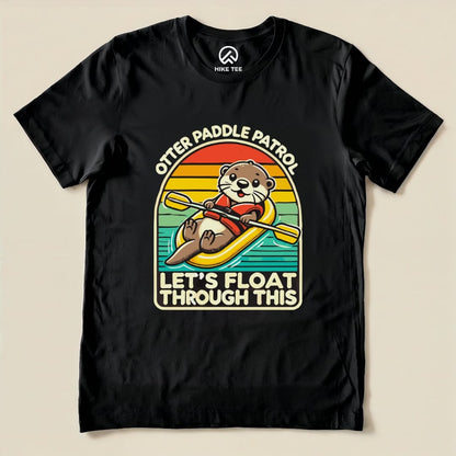 Otter Paddle Swim Patrol Shirt Hike Tee T-Shirt Black / S
