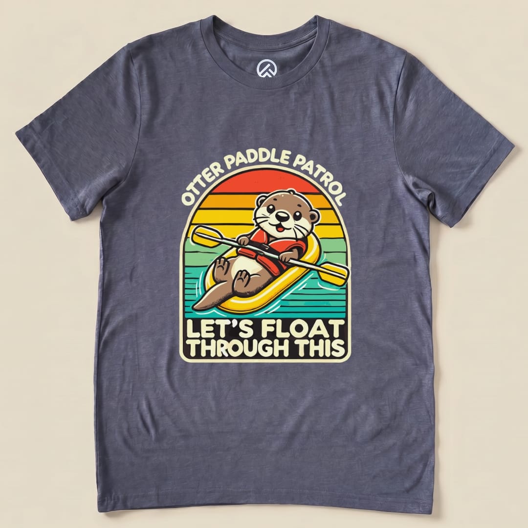 Otter Paddle Swim Patrol Shirt Hike Tee T-Shirt Heather Navy / S