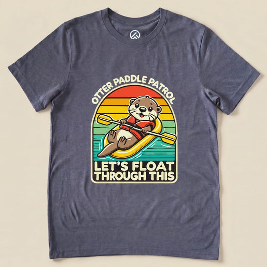 Otter Paddle Swim Patrol Shirt Hike Tee T-Shirt Heather Navy / S