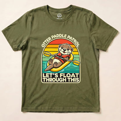 Otter Paddle Swim Patrol Shirt Hike Tee T-Shirt Military Green / S