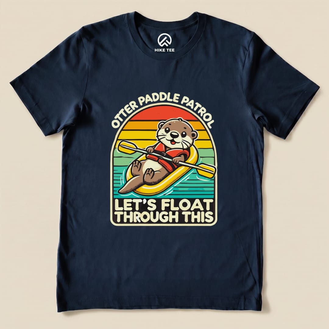 Otter Paddle Swim Patrol Shirt Hike Tee T-Shirt Navy / S