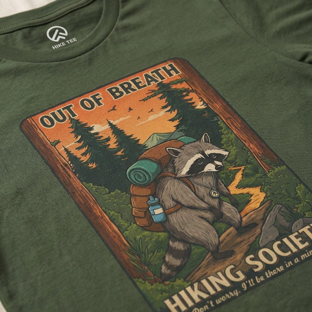 Out of Breath Funny  Raccoon Shirt Hike Tee T-Shirt