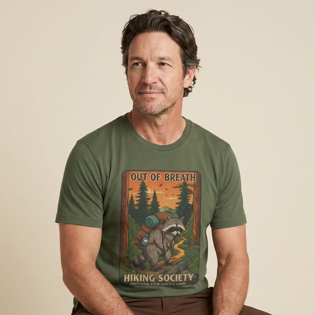 Out of Breath Funny  Raccoon Shirt Hike Tee T-Shirt