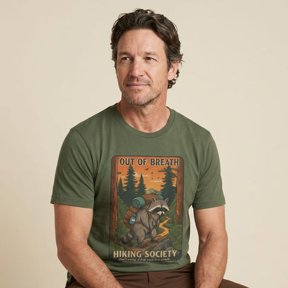 Out of Breath Funny  Raccoon Shirt Hike Tee T-Shirt