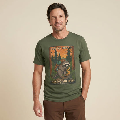 Out of Breath Funny  Raccoon Shirt Hike Tee T-Shirt