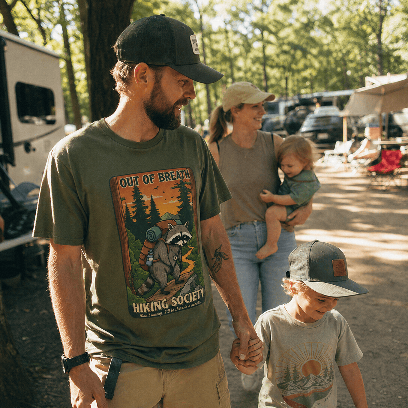 Out of Breath Funny  Raccoon Shirt Hike Tee T-Shirt
