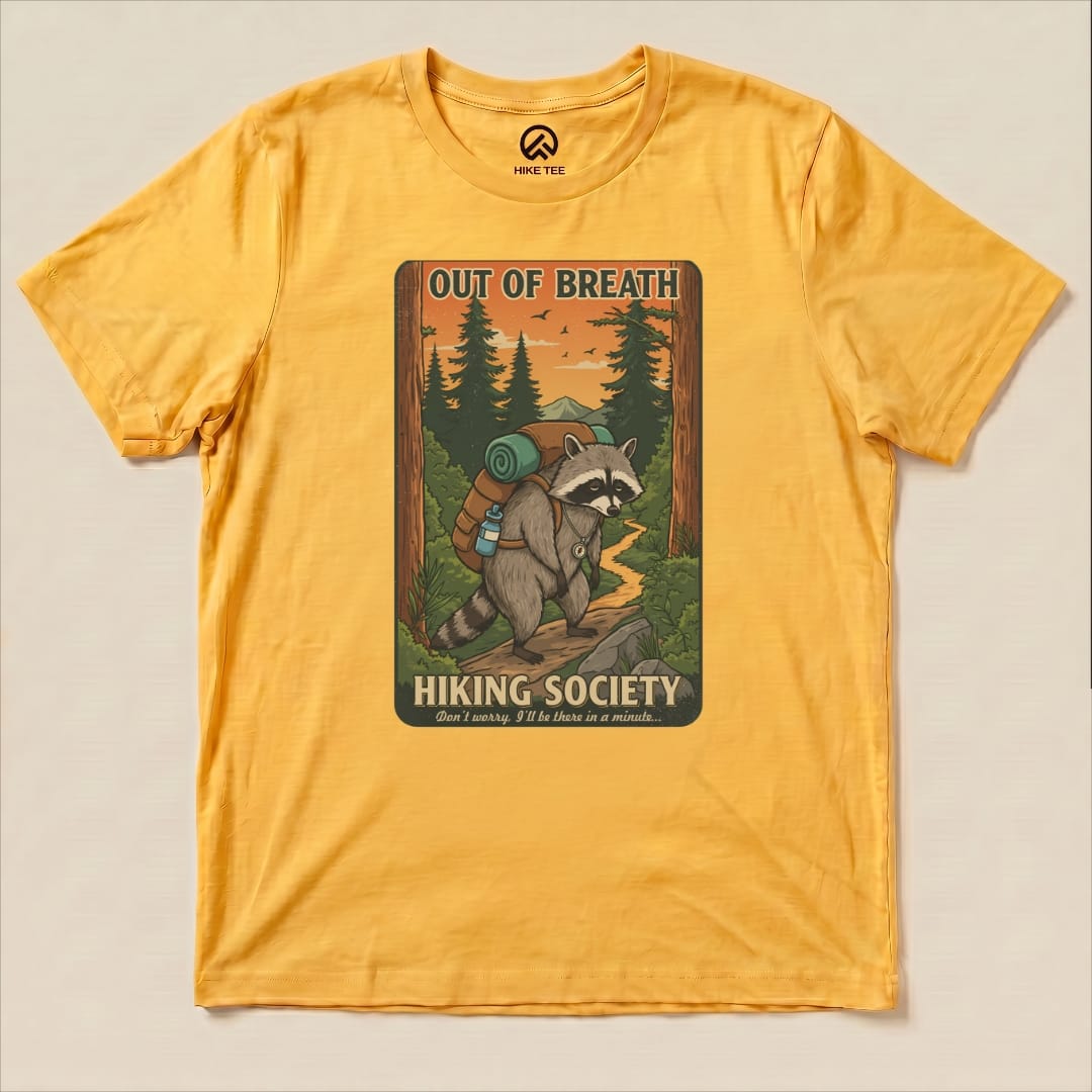 Out of Breath Funny  Raccoon Shirt Hike Tee T-Shirt Gold / S