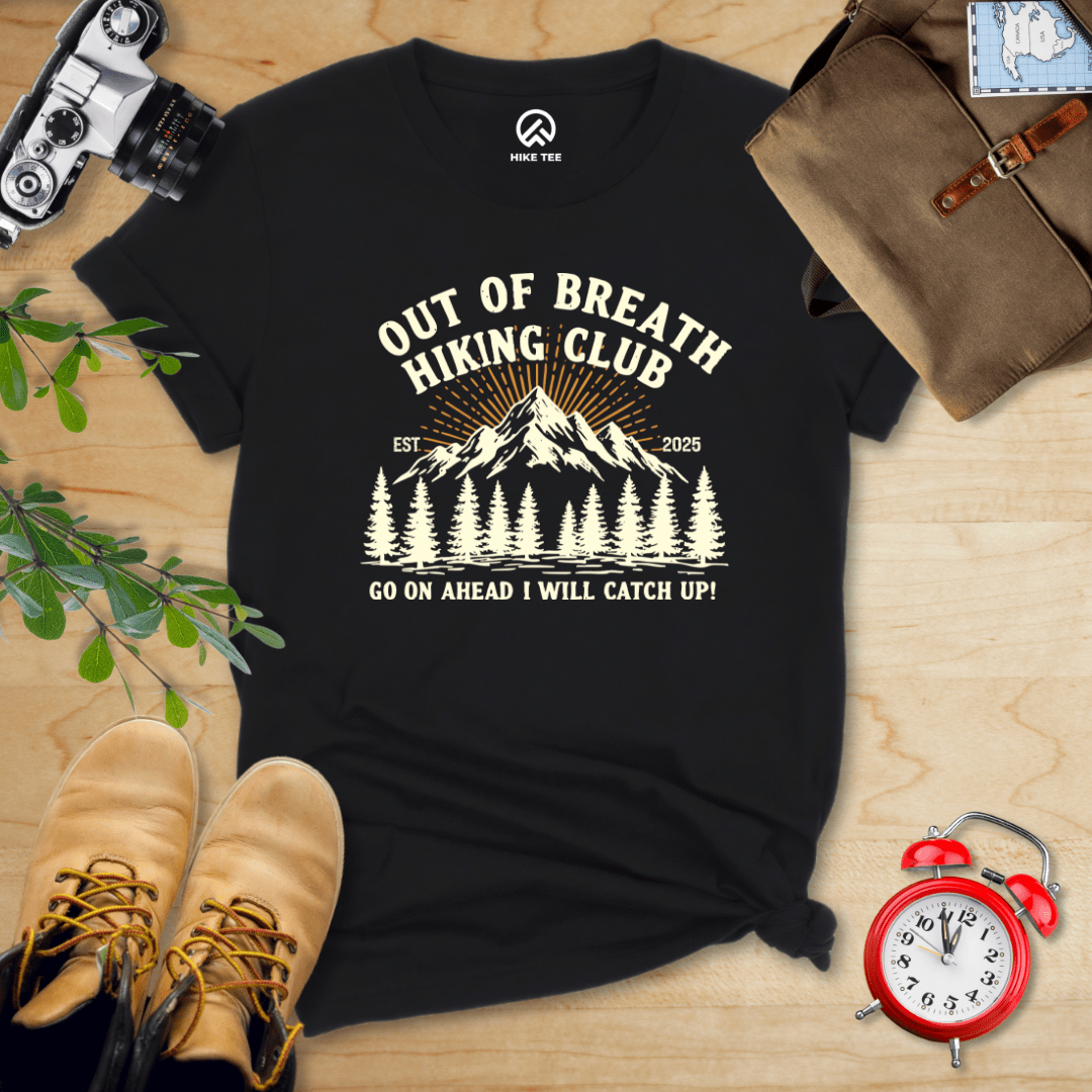 Hike Tee T-Shirt Black / S Out Of Breath Hiking Club EST 2025 Shirt