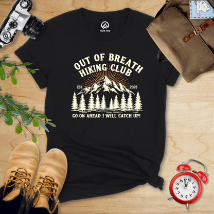 Hike Tee T-Shirt Black / S Out Of Breath Hiking Club EST 2025 Shirt