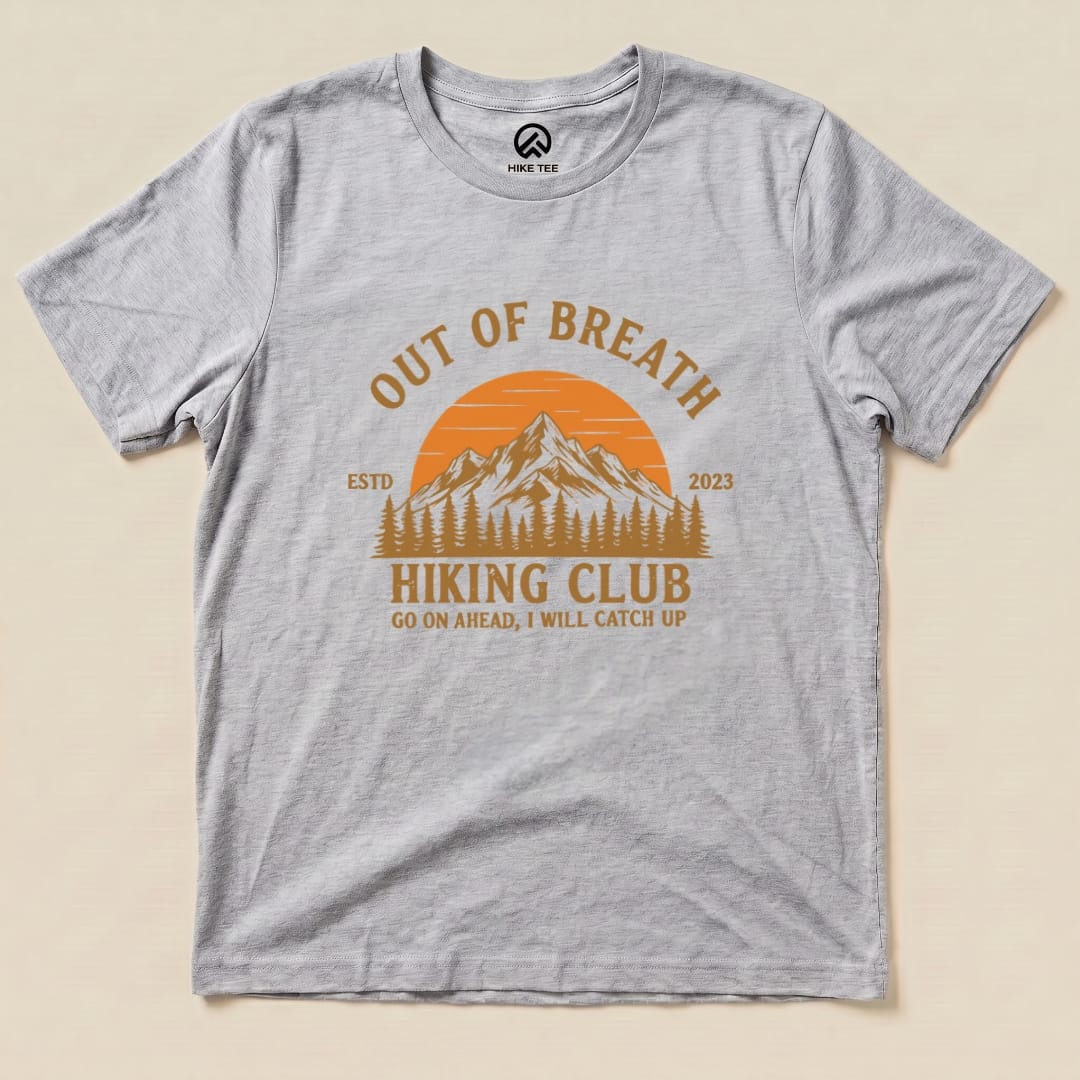 Out Of Breath Hiking Club Shirt Hike Tee T-Shirt Athletic Heather / S