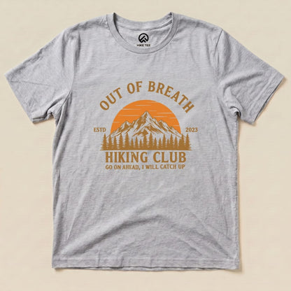 Out Of Breath Hiking Club Shirt Hike Tee T-Shirt Athletic Heather / S