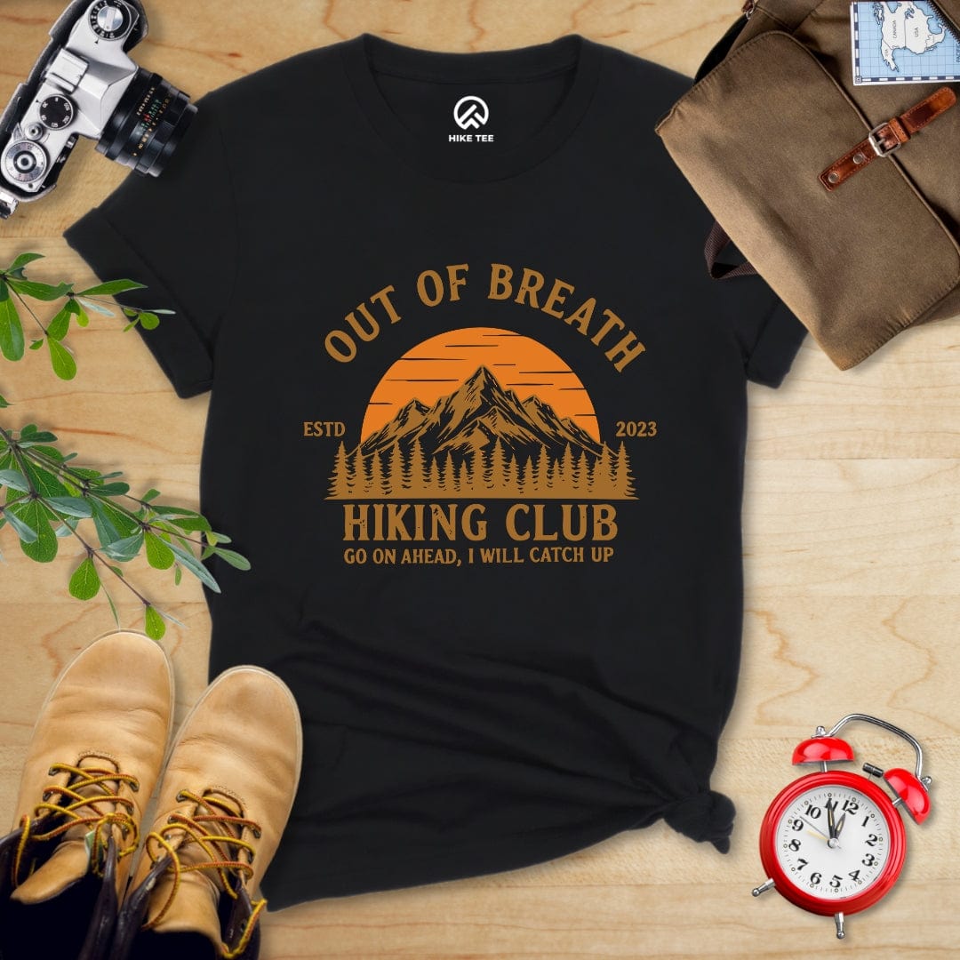 Hike Tee T-Shirt Black / S Out Of Breath Hiking Club Shirt