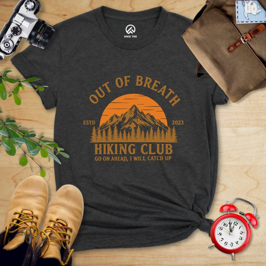 Hike Tee T-Shirt Dark Grey Heather / S Out Of Breath Hiking Club Shirt