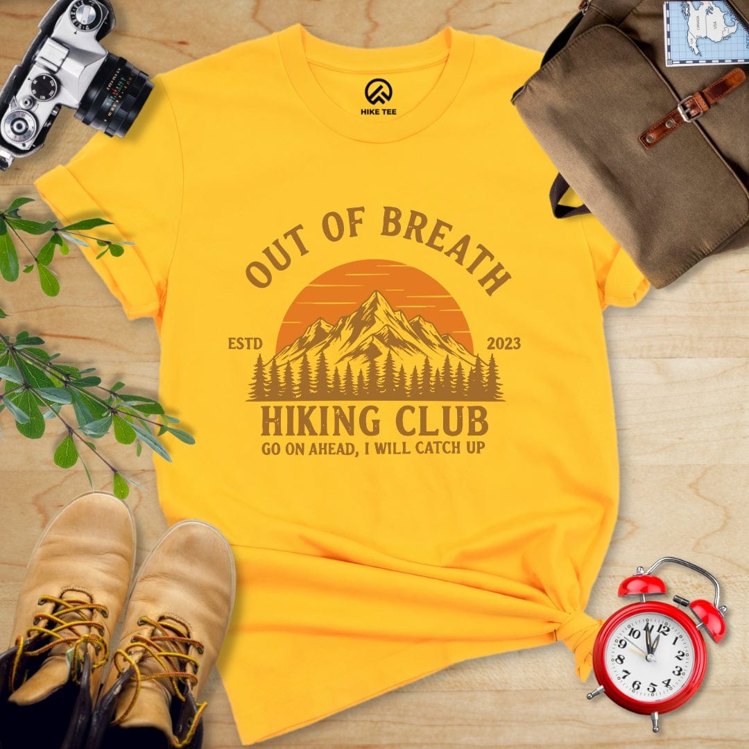 Hike Tee T-Shirt Gold / S Out Of Breath Hiking Club Shirt