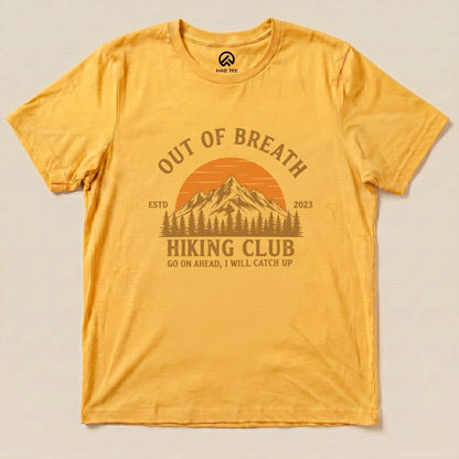 Out Of Breath Hiking Club Shirt Hike Tee T-Shirt Gold / S