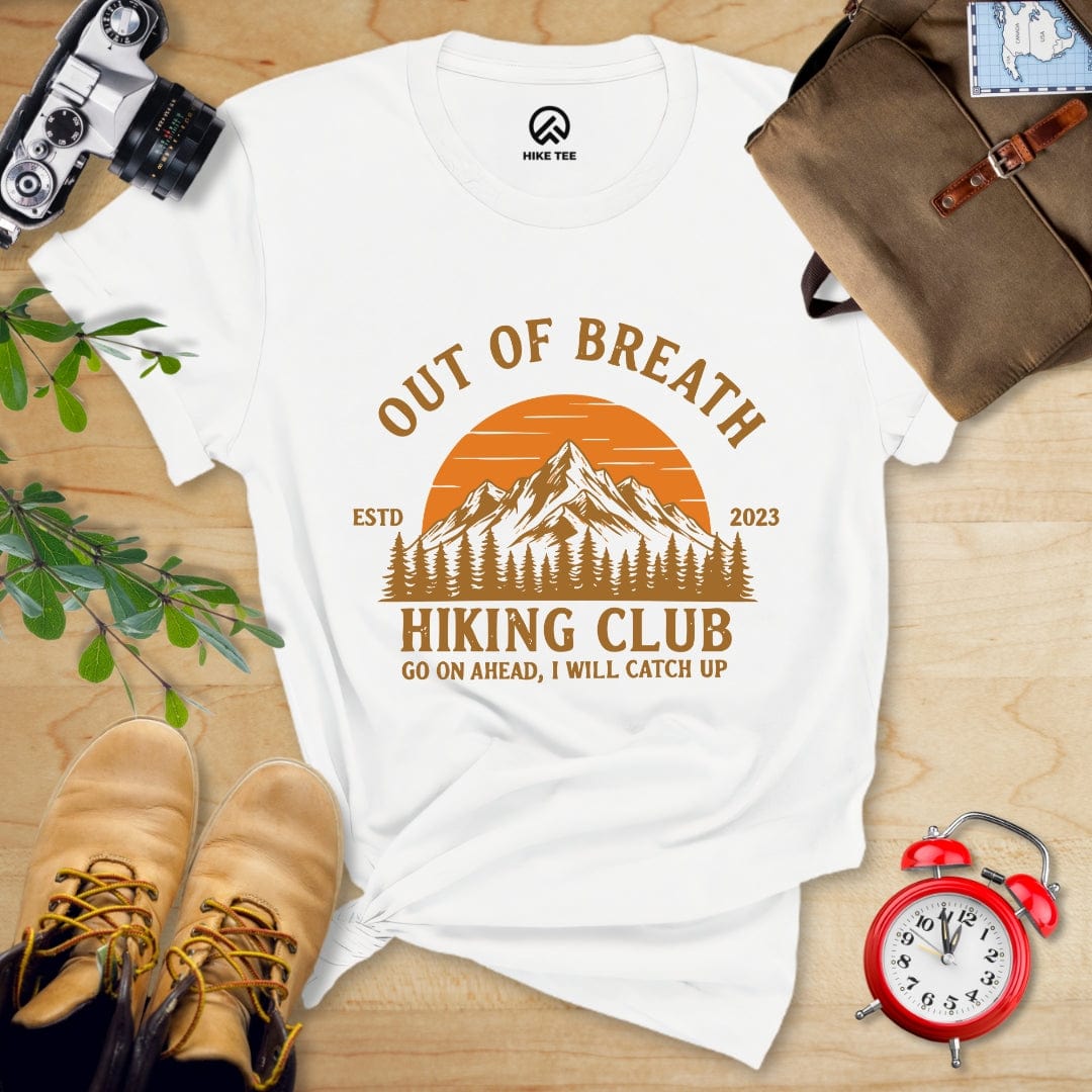 Hike Tee T-Shirt White / S Out Of Breath Hiking Club Shirt