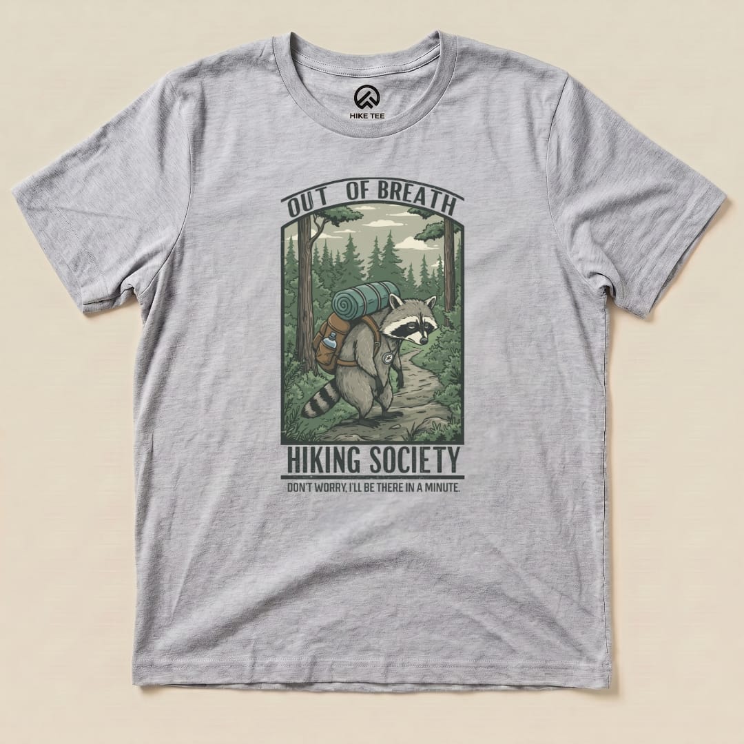 Out of Breath Hiking Shirt Hike Tee T-Shirt Athletic Heather / S