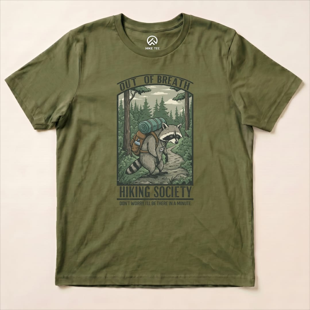 Out of Breath Hiking Shirt Hike Tee T-Shirt Military Green / S