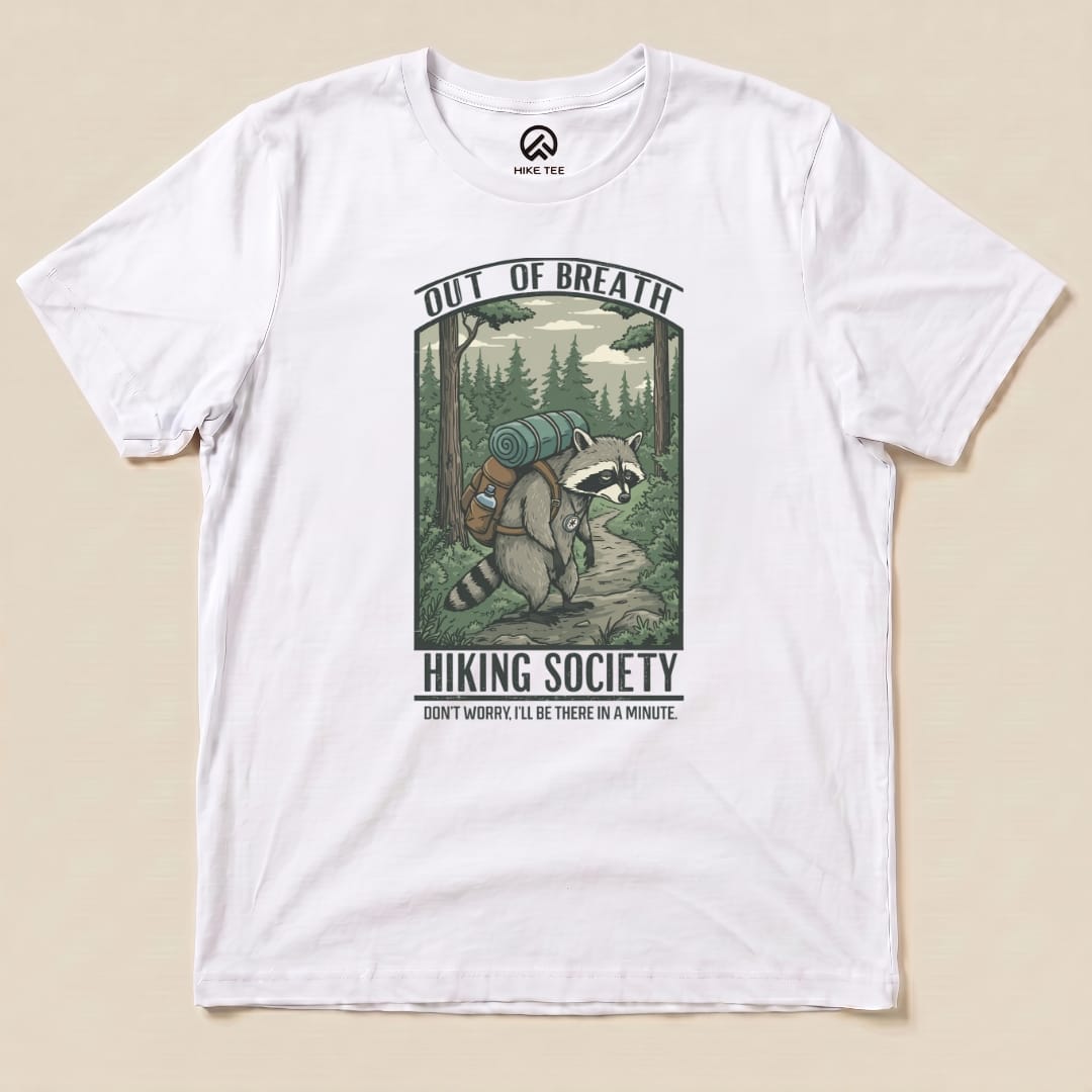 Out of Breath Hiking Shirt Hike Tee T-Shirt White / S
