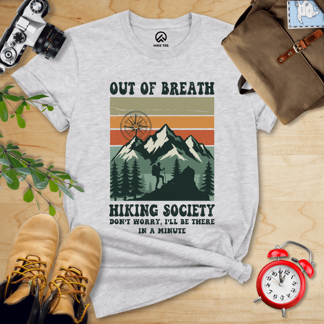 Hike Tee T-Shirt Athletic Heather / S Out of Breath Hiking Society Shirt