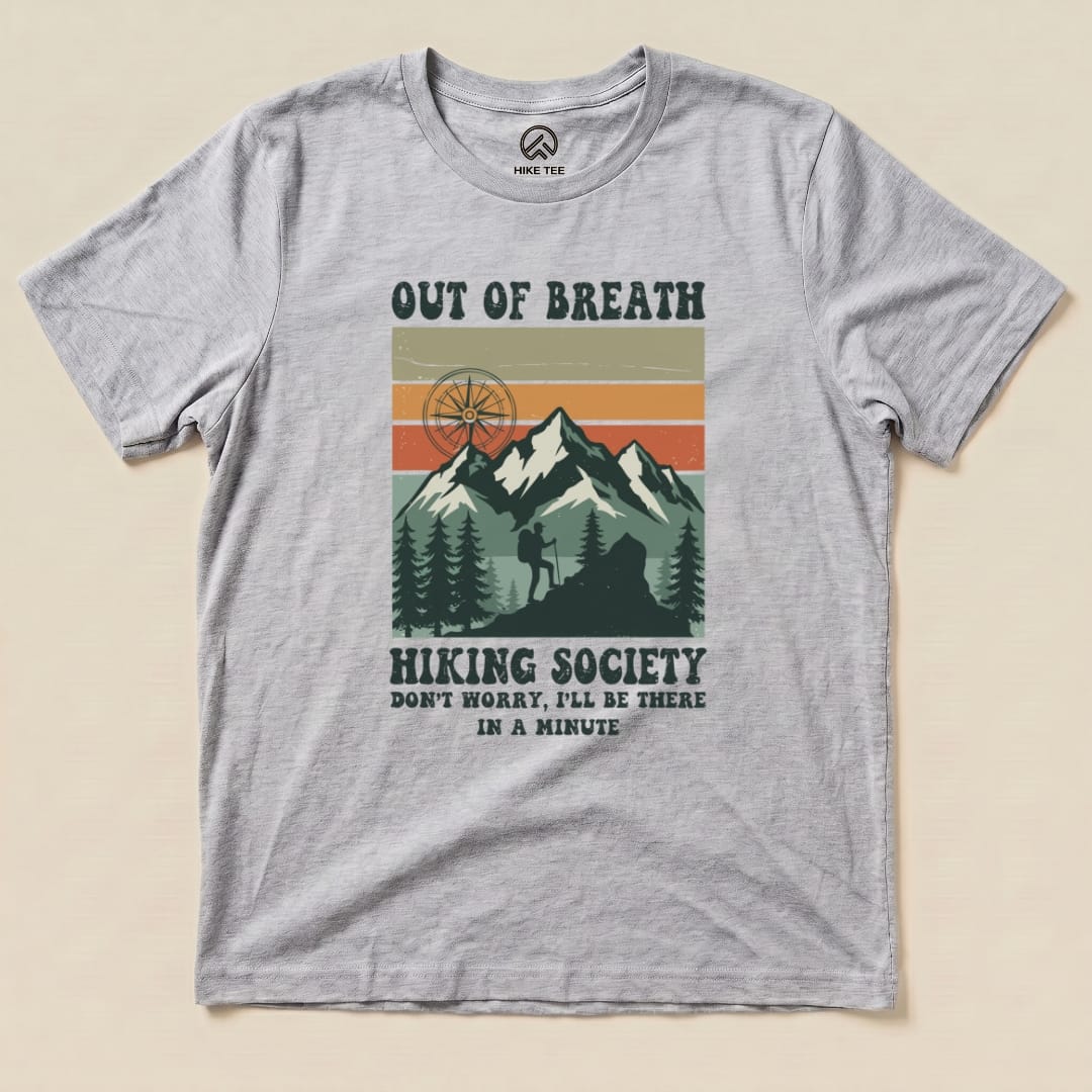 Hike Tee T-Shirt Athletic Heather / S Out of Breath Hiking Society Shirt
