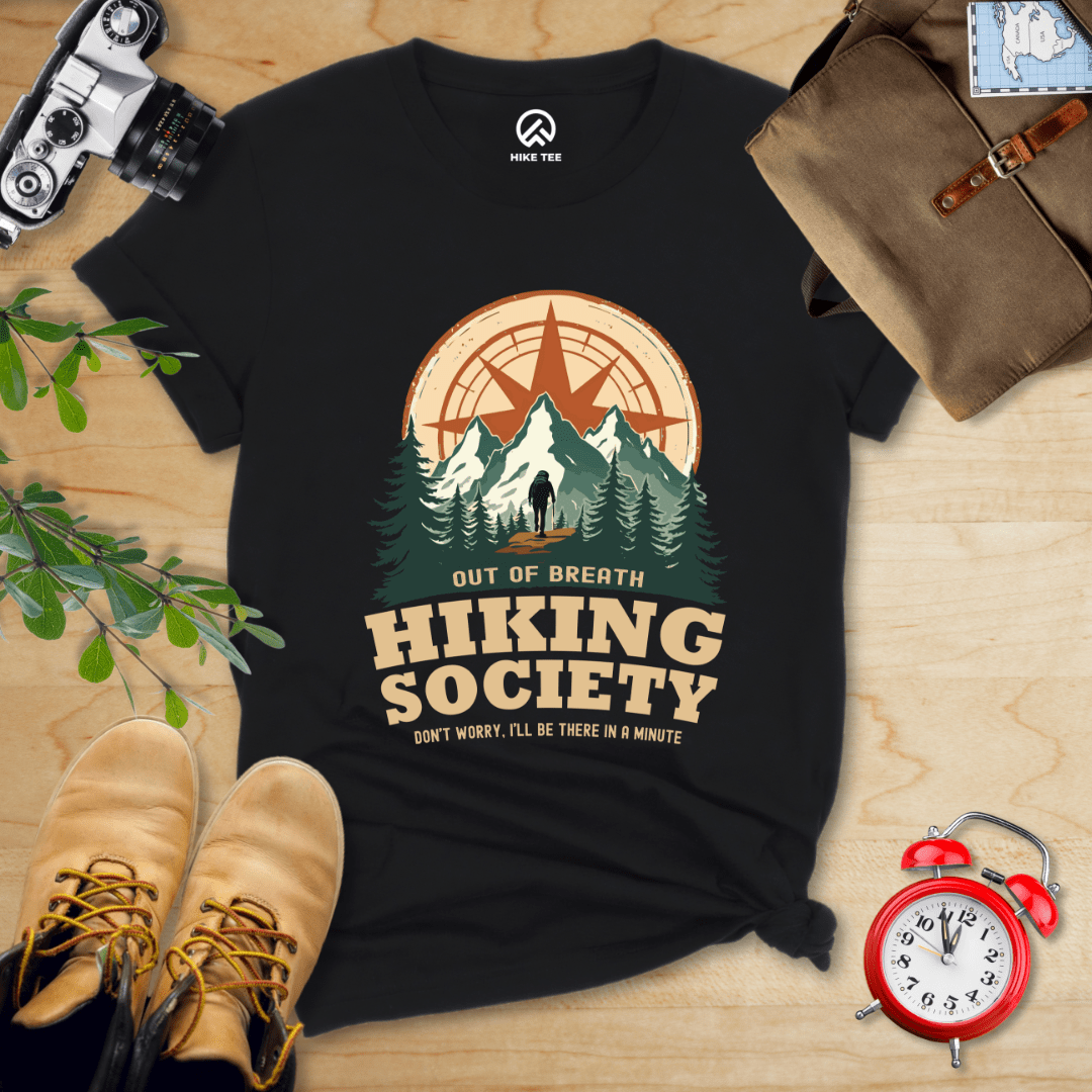 Hike Tee T-Shirt Black / S Out of Breath Hiking Society Shirt