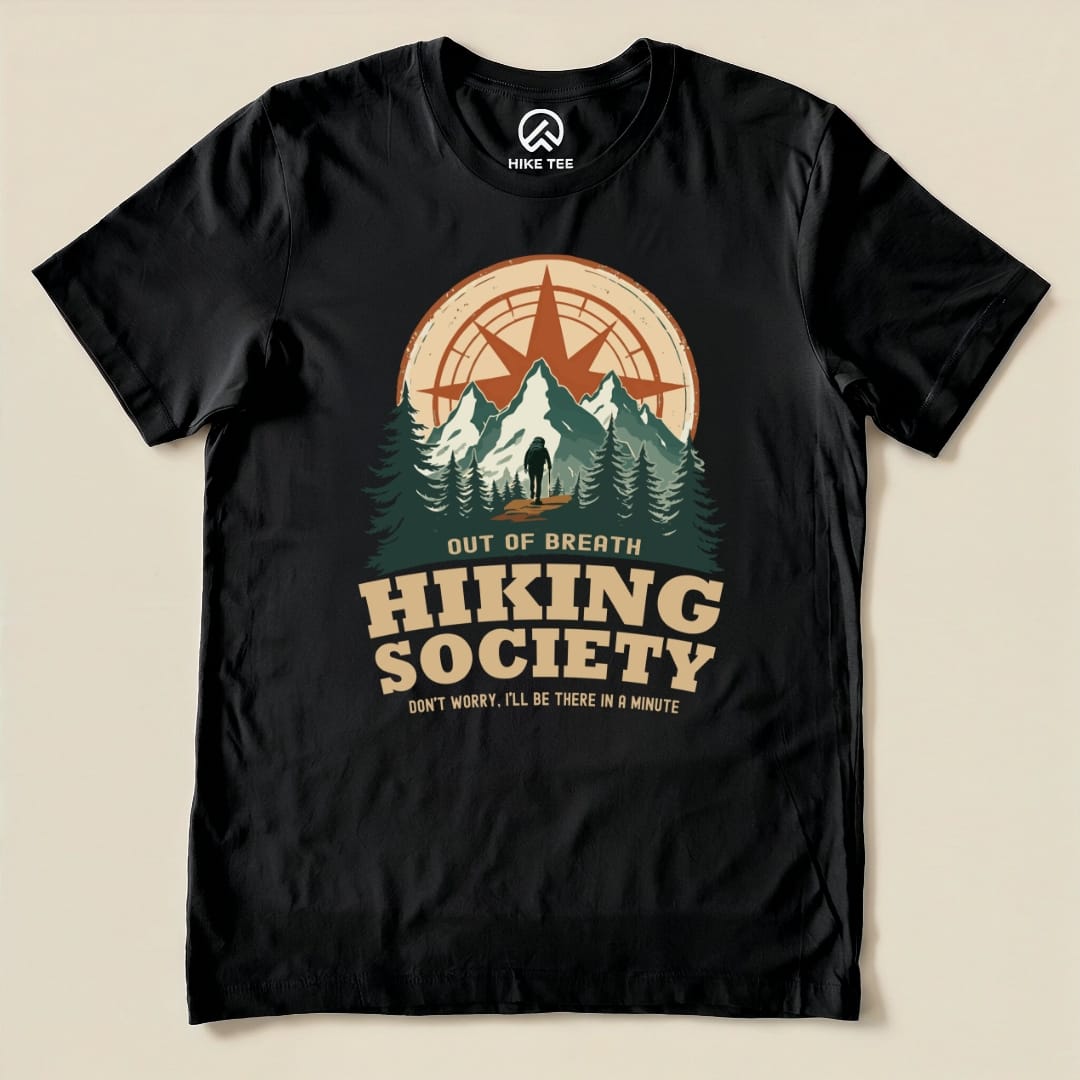 Hike Tee T-Shirt Black / S Out of Breath Hiking Society Shirt