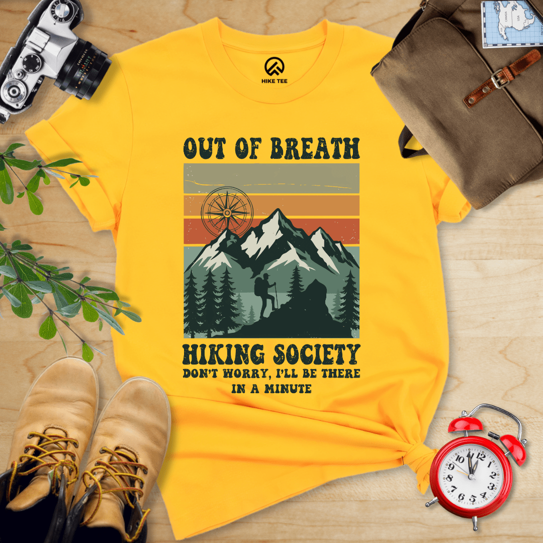 Hike Tee T-Shirt Gold / S Out of Breath Hiking Society Shirt