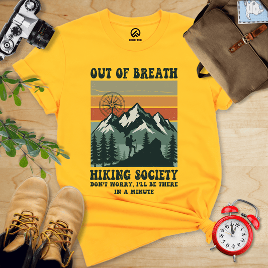 Hike Tee T-Shirt Gold / S Out of Breath Hiking Society Shirt