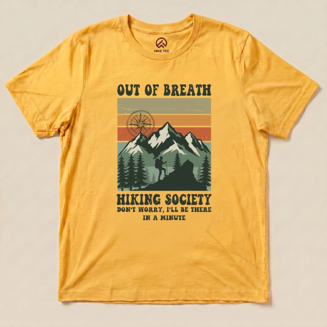 Hike Tee T-Shirt Gold / S Out of Breath Hiking Society Shirt