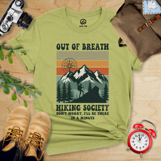 Hike Tee T-Shirt Heather Green / S Out of Breath Hiking Society Shirt