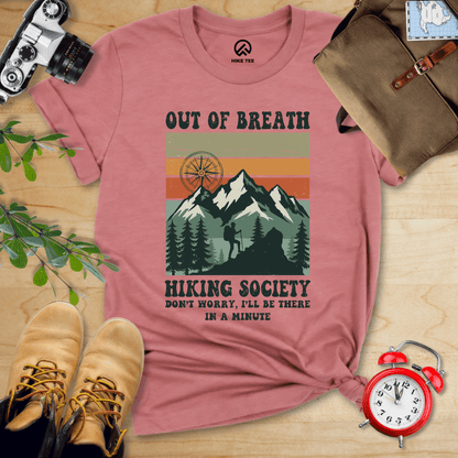 Hike Tee T-Shirt Heather Mauve / S Out of Breath Hiking Society Shirt