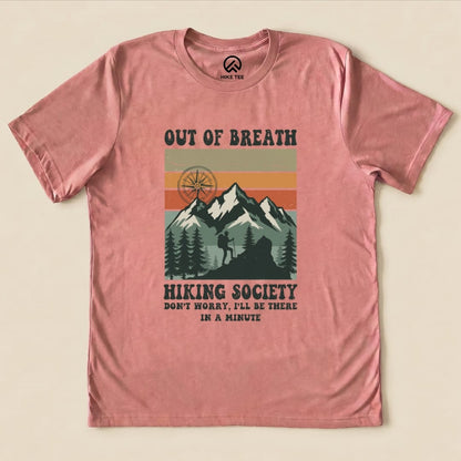 Hike Tee T-Shirt Heather Mauve / S Out of Breath Hiking Society Shirt
