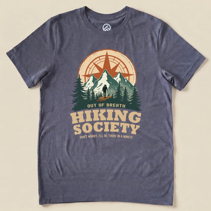 Hike Tee T-Shirt Heather Navy / S Out of Breath Hiking Society Shirt