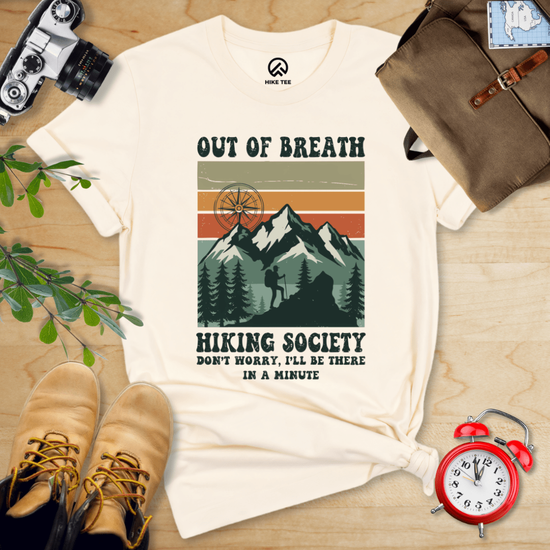 Hike Tee T-Shirt Natural / S Out of Breath Hiking Society Shirt