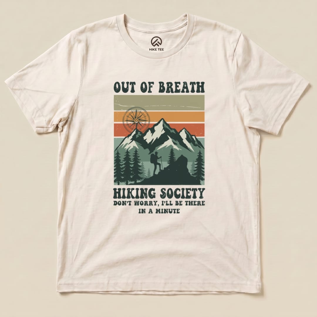 Hike Tee T-Shirt Natural / S Out of Breath Hiking Society Shirt